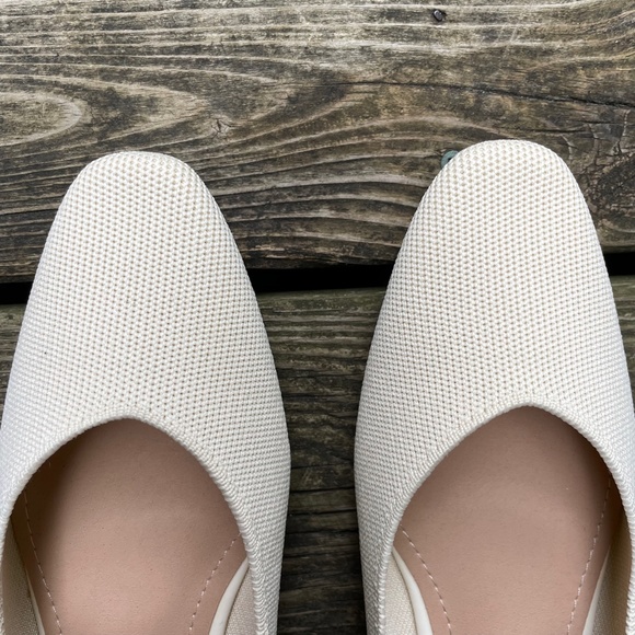 Women's Shoes: TIJN  Light Cream/Off-White Mary Jane Knit Ballet Flats - Picture 11 of 14